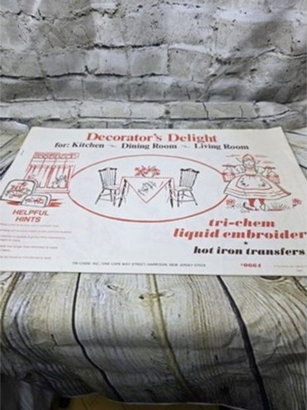 Vtg 70s Tri-Chem Decorators Delight 0664 Transfer Book Iron-On Transfers Pattern